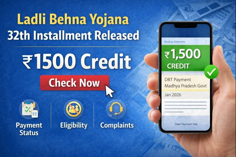 Ladli Behna Yojana 32th Installment Released – ₹1500 Credit Check Now