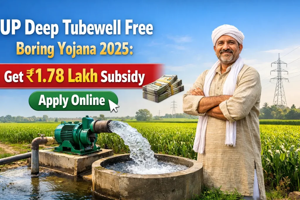 UP Deep Tubewell Free Boring Yojana 2025: Get ₹1.78 Lakh Subsidy – Apply Online